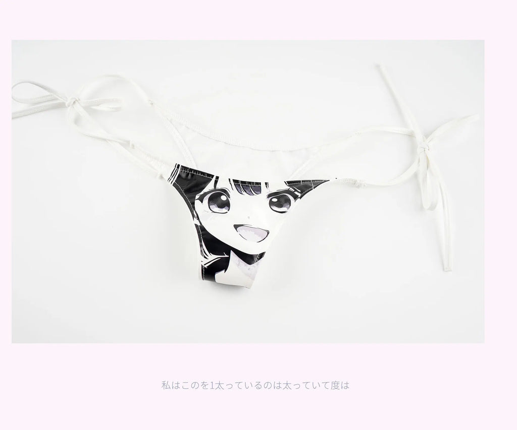 Anime Comics Girl Leather Bikini Sets 2024 New Women Sexy Two-piece Thong swimsuit Bathing Suit Cute Bikini Maid Cosplay Costume