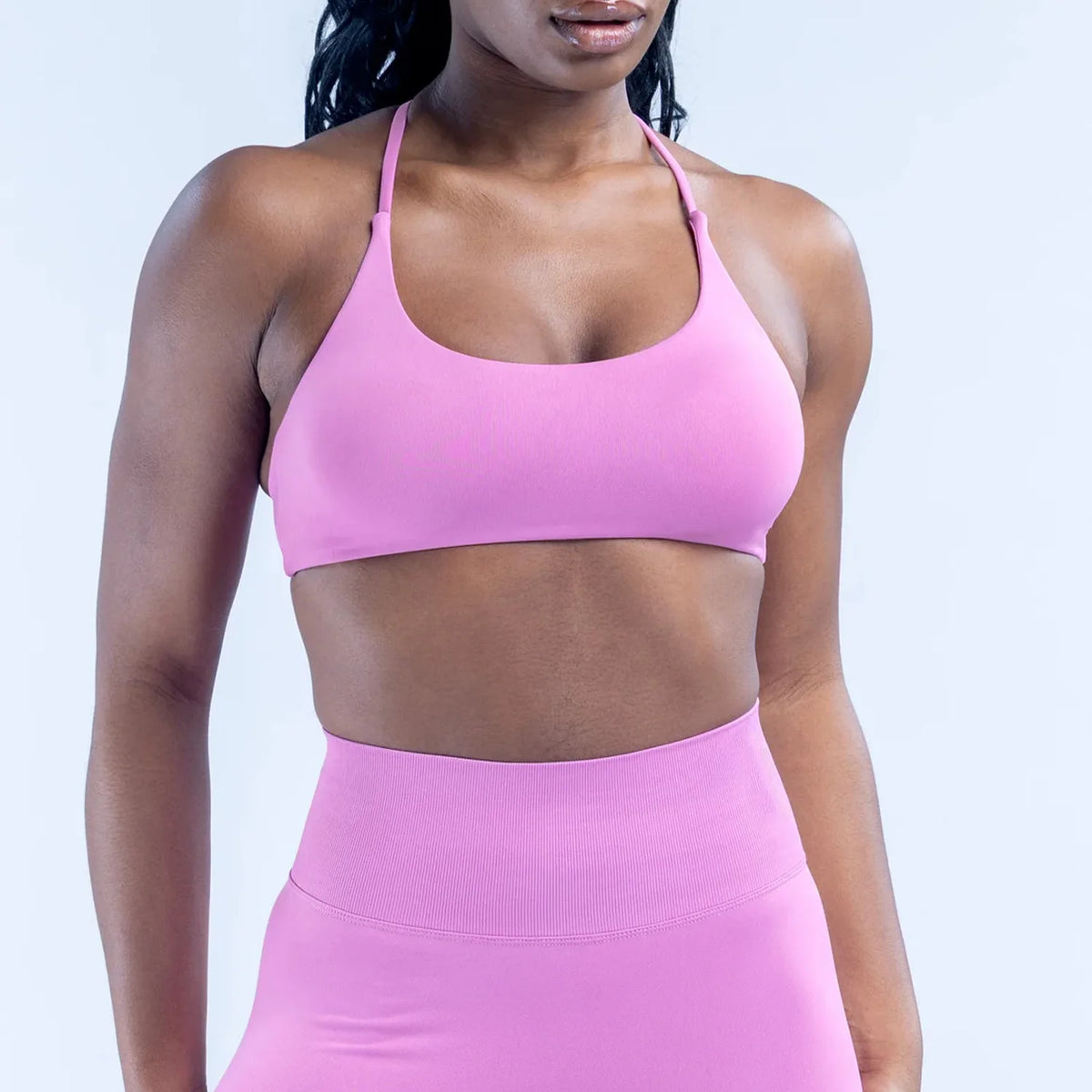 LOGO Women Seamless Front Twist Sports Bra Thin Strap Back Sports Vest Yoga Fitness Workout Activewear