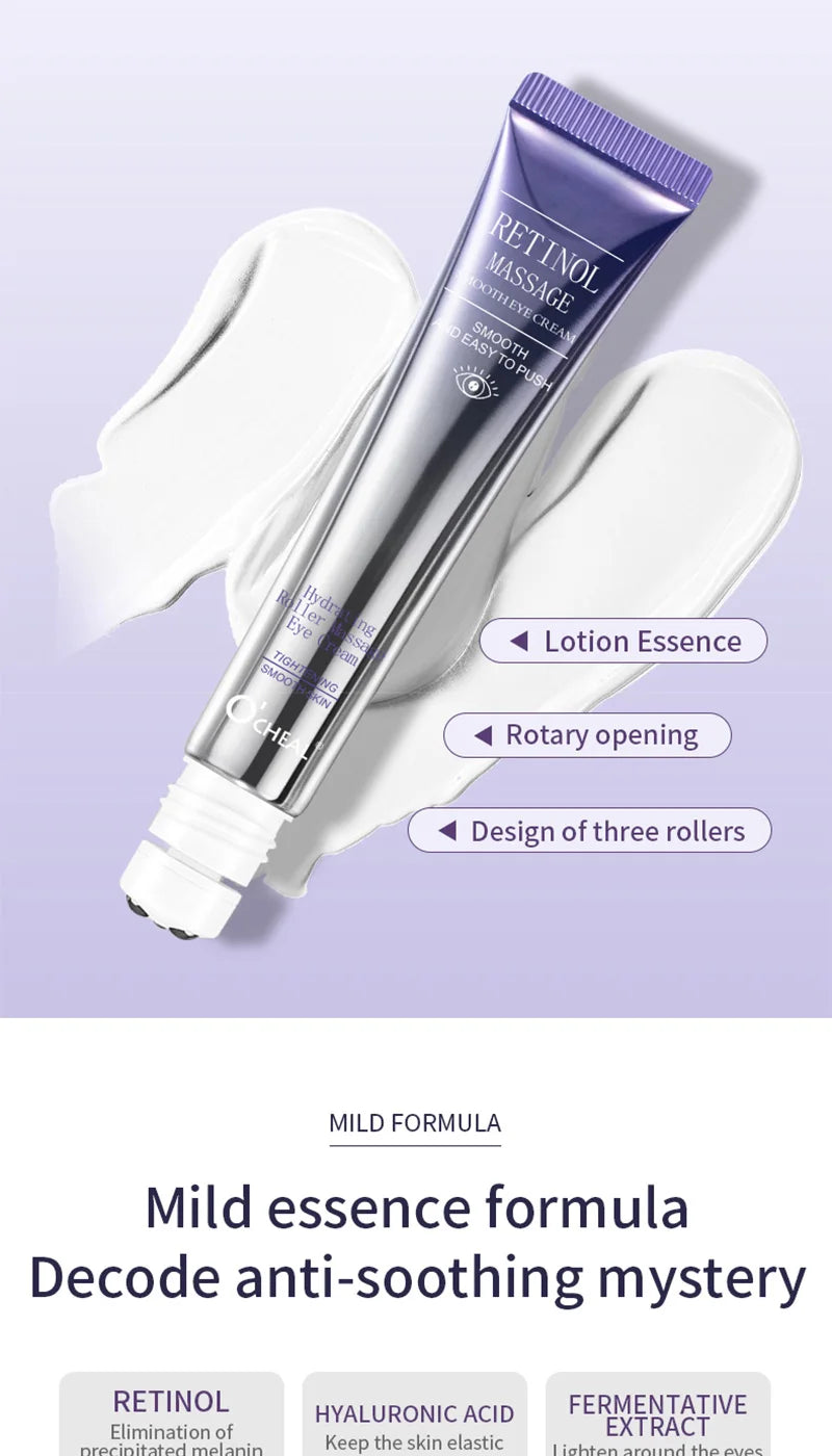 Ocheal Rolling Ball Eye Cream, Rolling Ball Massage Eye Cream, Moisturizing and Nourishing Eye Essence, Reduces Eye Wrinkles and Bags, Suitable for Both Men and Women, a Must-Have for Autumn and Winter.