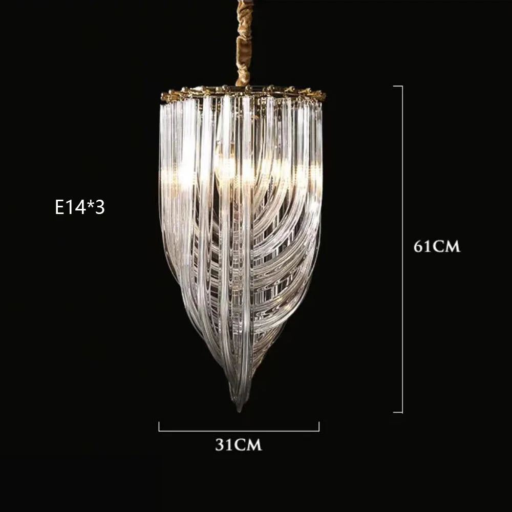 Modern Nordic U -shaped Glass Tube Living Room Chandelier Lighting Luxury Hotel Hall Bedroom Home Decor Suspension Pendant Lamps