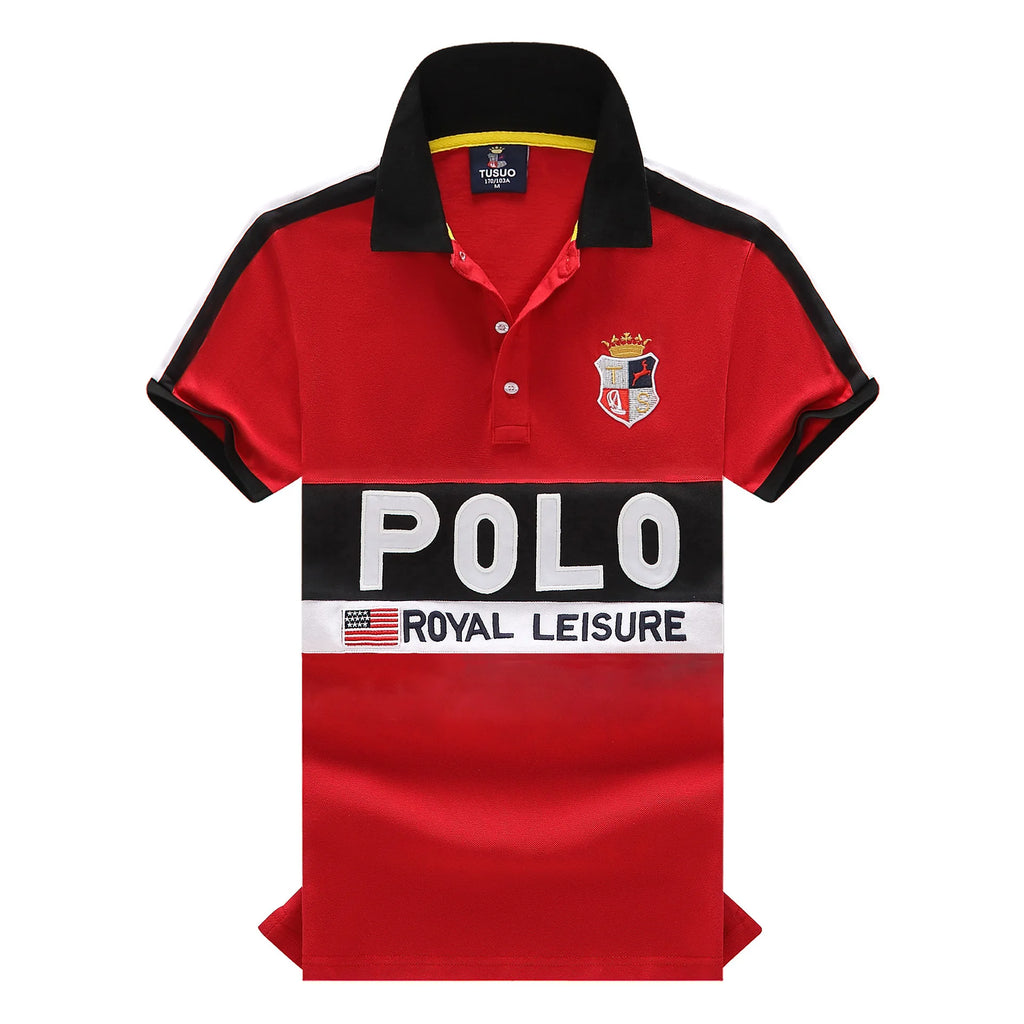 Plus Size 7XL 100% Cotton Summer Men's Polo Shirts Luxury Short Sleeve Contrast Color Letter Embroidery Simple Casual Male Tees