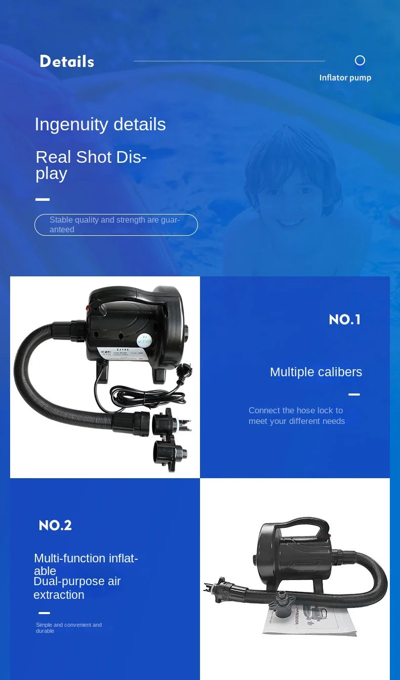 ZJ106 1200W Powerful High-powerhot Selling Marine High Pressure Inflatable Tent Inflatable Boat Inflatable Boat Pump 220V
