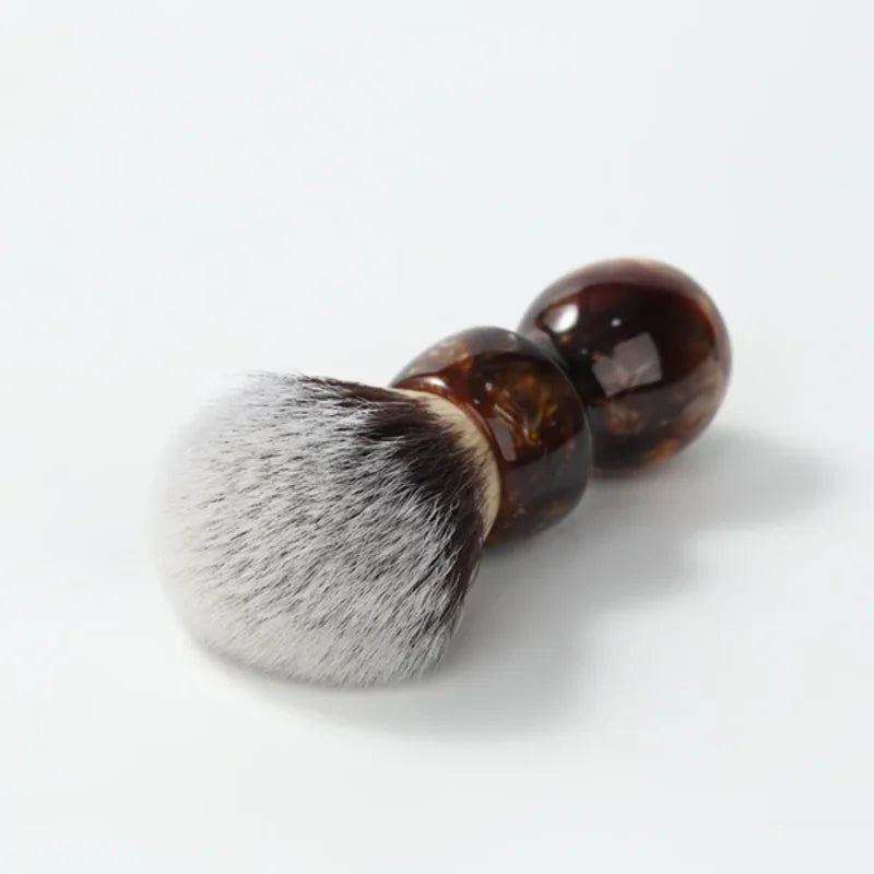 YAQI Caramel Cat's Whisker Synthetic Hair Mens Wet Shaving Brush - Premium Quality Travel Beard Care Grooming Tool
