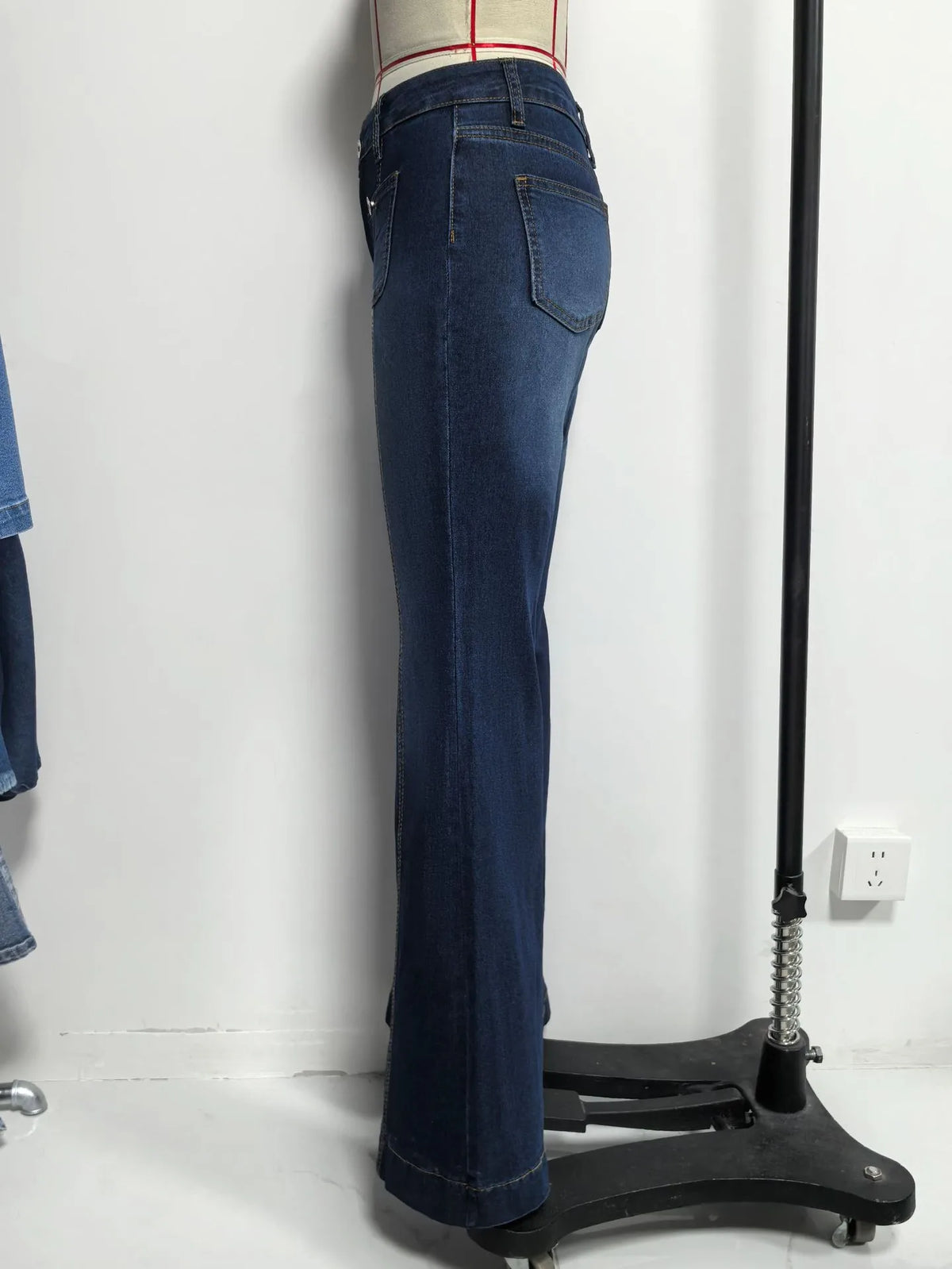 High Waist Flared Jeans Street with Flared Leg Stretchy Patchwork Long Pants Spring Sexy American and European Style Women Jeans
