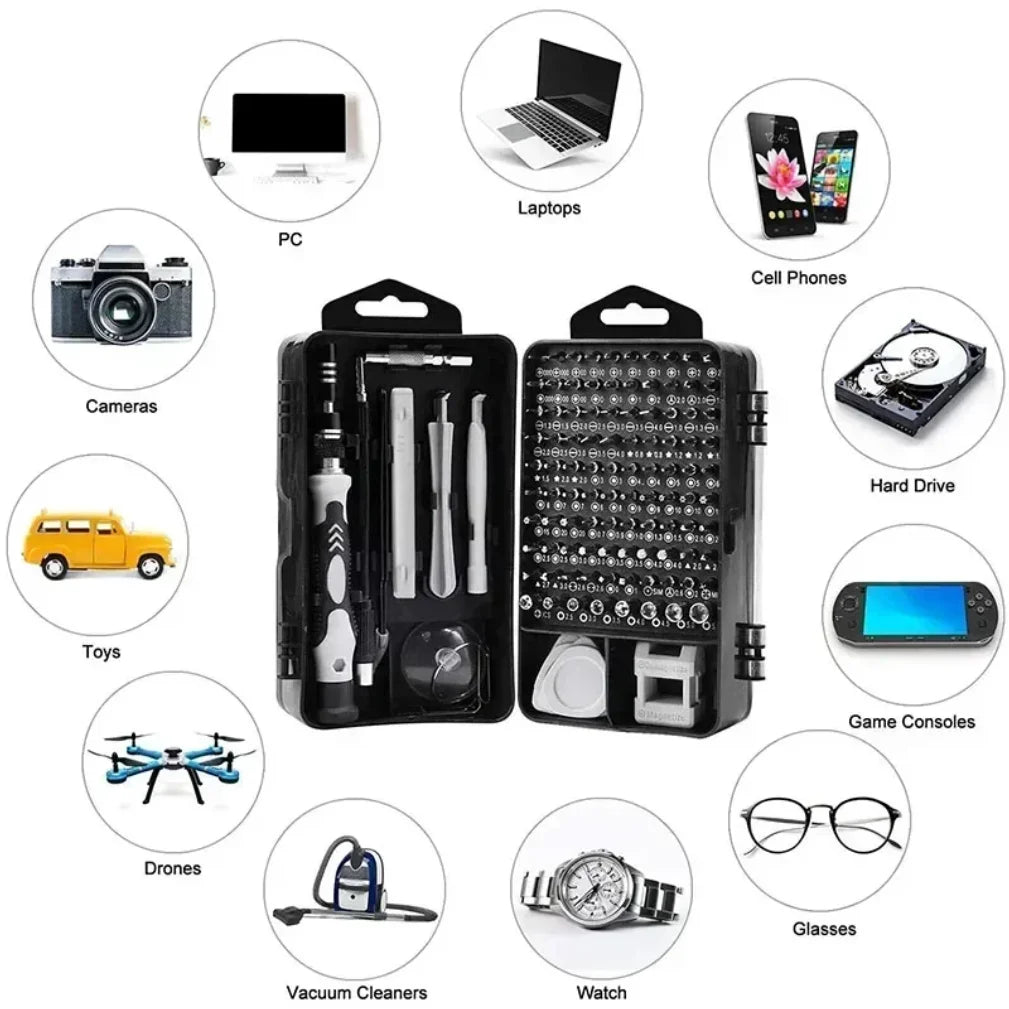 115-in-1 Mini Precision Screwdriver Set for Car Computer PC Mobile Phone and Device Repair Insulated Hand Home Tools
