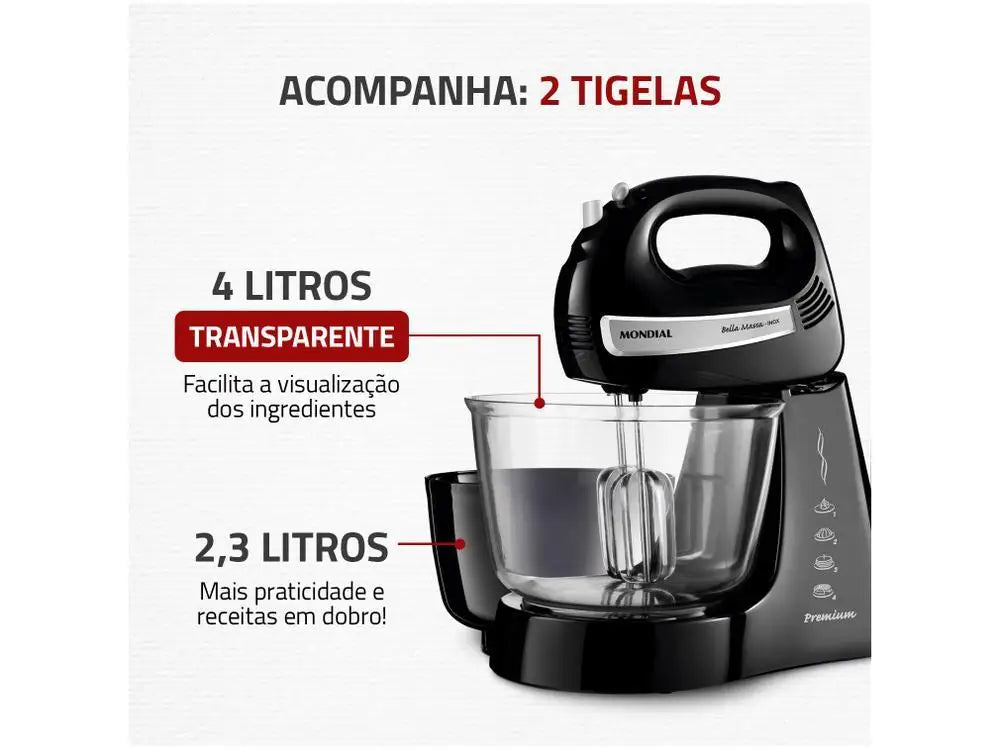 Mondial 400W Bella Massa B-23 Np Mixer - 110V