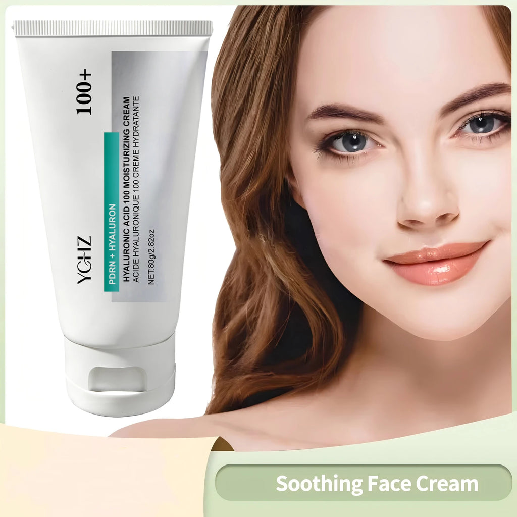 Hyaluronic Acid 100% Moisturizing Cream, Lightweight, Improves Dull Skin and Deeply Repairs Dry and Sensitive Skin, Anti-Aging Cream, Korean Skincare - 80g