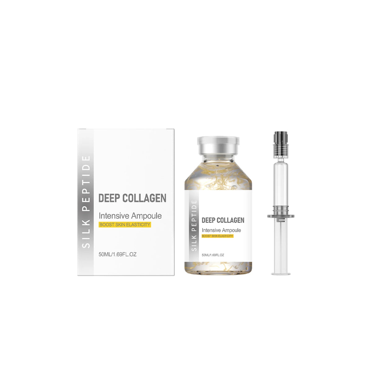 Deep Collagen Silk Peptide Facial Ampoule Serum,Anti-Aging with Copper Peptides&Plumping&Firming with Hydrolyzed Collagen,Silky Hydration with Hydrolyzed Silk Protein&Barrier Strengthening,Firming&Lifting Effect,Lightweight N