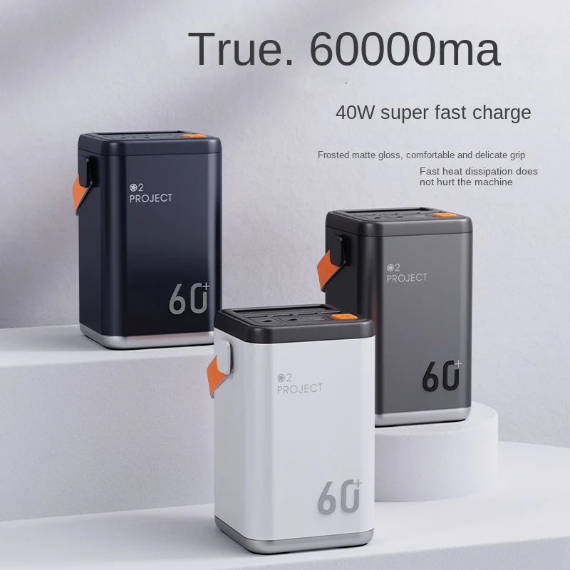 60000mAh 100000mah  power bank, 40W super fast charge, outdoor 220v mobile emergency backup power supply, ultra-large capacity