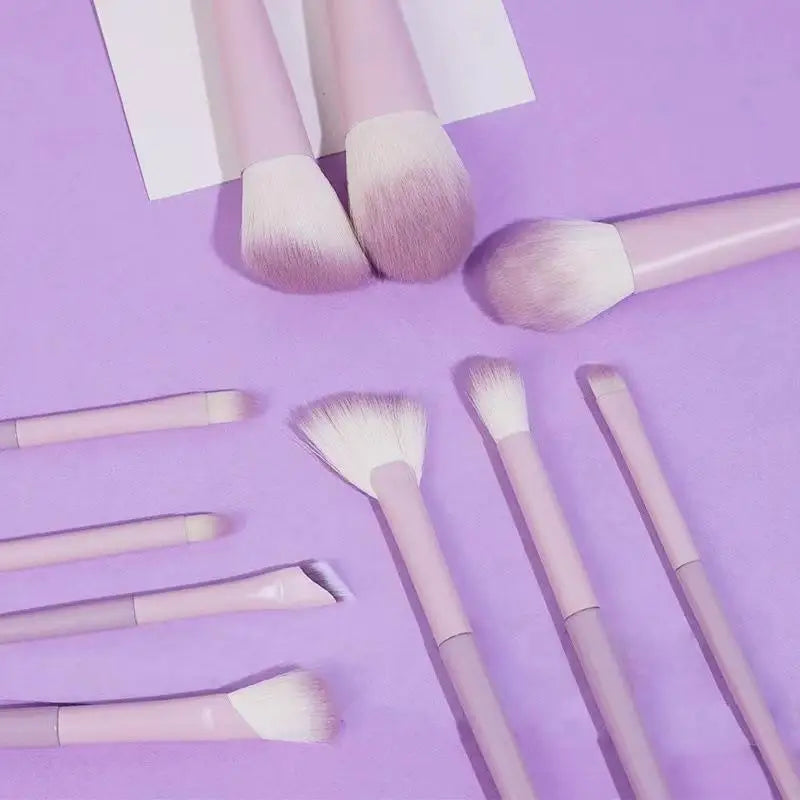 10 Pcs Purple Makeup Brush Set, Loose Powder Brush, Eye Shadow Brush, Full Set Of Beauty Tools Concealer Brush