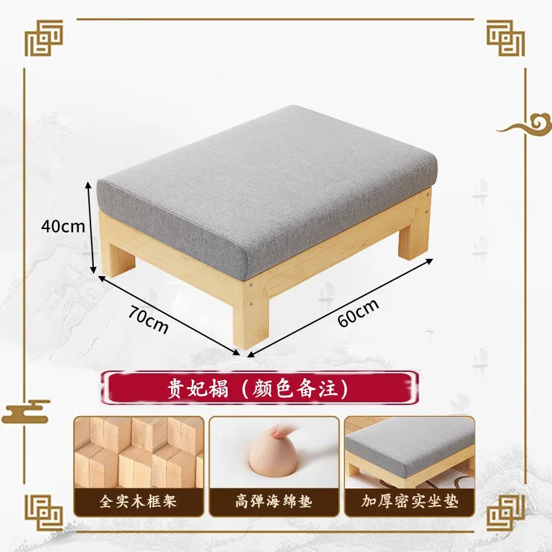 Solid wood sofa new simple small apartment wooden sofa new Chinese winter and summer dual-use