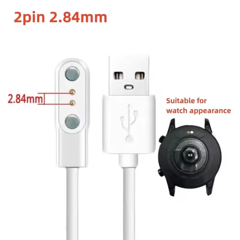 2 Pins 4 Pins Smartwatch Dock Charger Adapter USB Charging Cable Cord for Adult/Kids Smart Watch Power Charge Wire Accessories