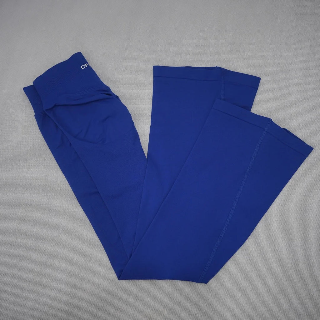 DF‑LOGO Women Seamless Flare Yoga Pants Quick Dry Breathable Butt Lifting Flared Leggings for Gym Pilates Workout Fitness