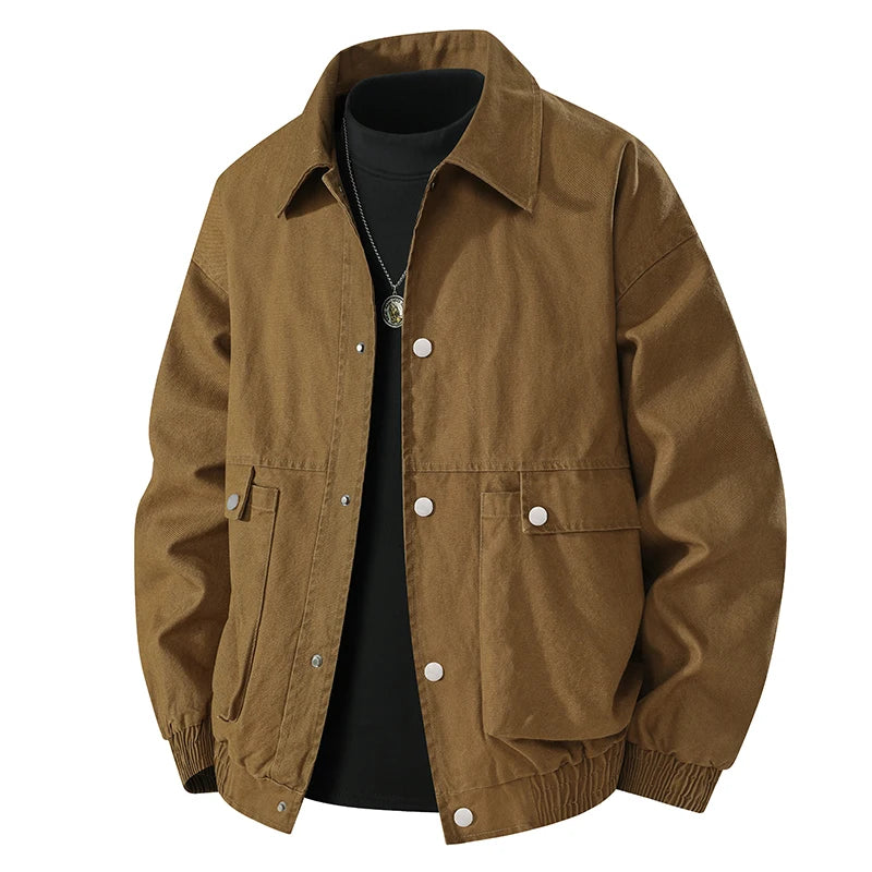 Men Jacket Cotton Coats Autumn Oversize 6XL 7XL 8XL Plus Size Motorcycle Button Camping Street Casual Busines Workwear Softshell