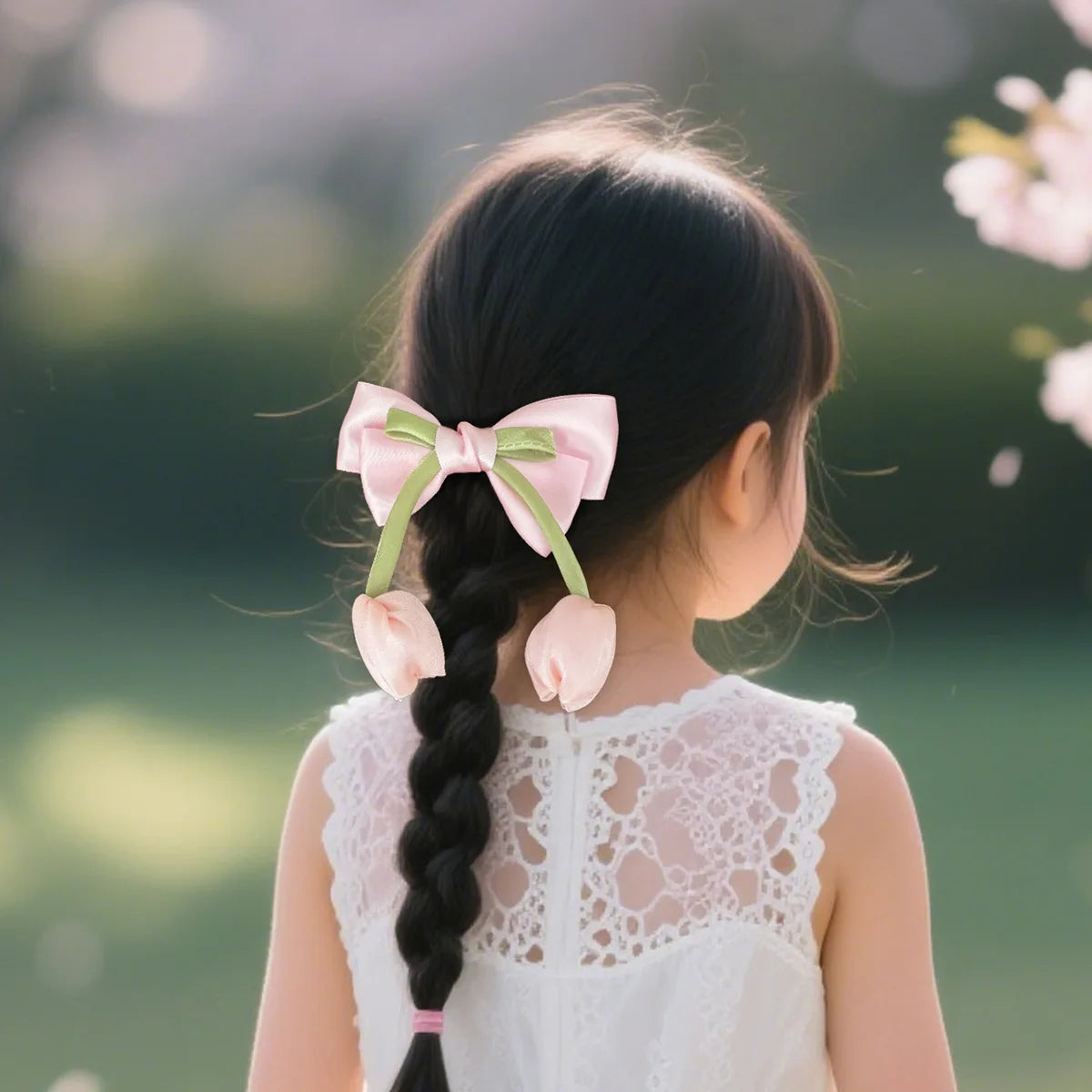 Korean Tulip Flower Bow Hair Clip Girls Sweet Fashion Versatile Duckbill Clip Children Kids Princess Hair Styling Accessories