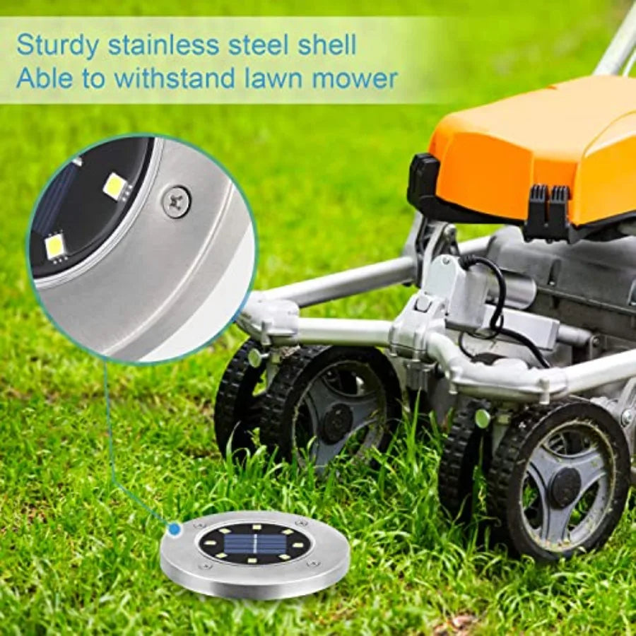 Solar Ground Lights, Waterproof Solar Garden Lights, Upgraded Outdoor Garden Waterproof Bright in-Ground Lighting, Landscape Li