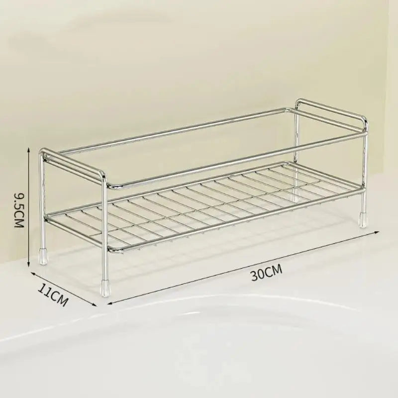 Kitchen Countertop Organizer in Stainless Steel with Dedicated Sponge Holder