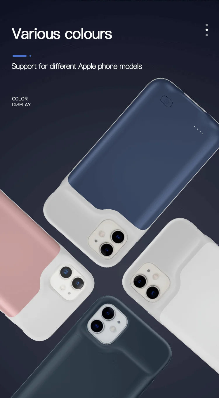 For iphone 14 Pro Max Battery Case For iphone 12 11 Pro Max Smart Power Bank Charger Cover for iPhone XS Max XR 7 8 Plus SE2 SE3