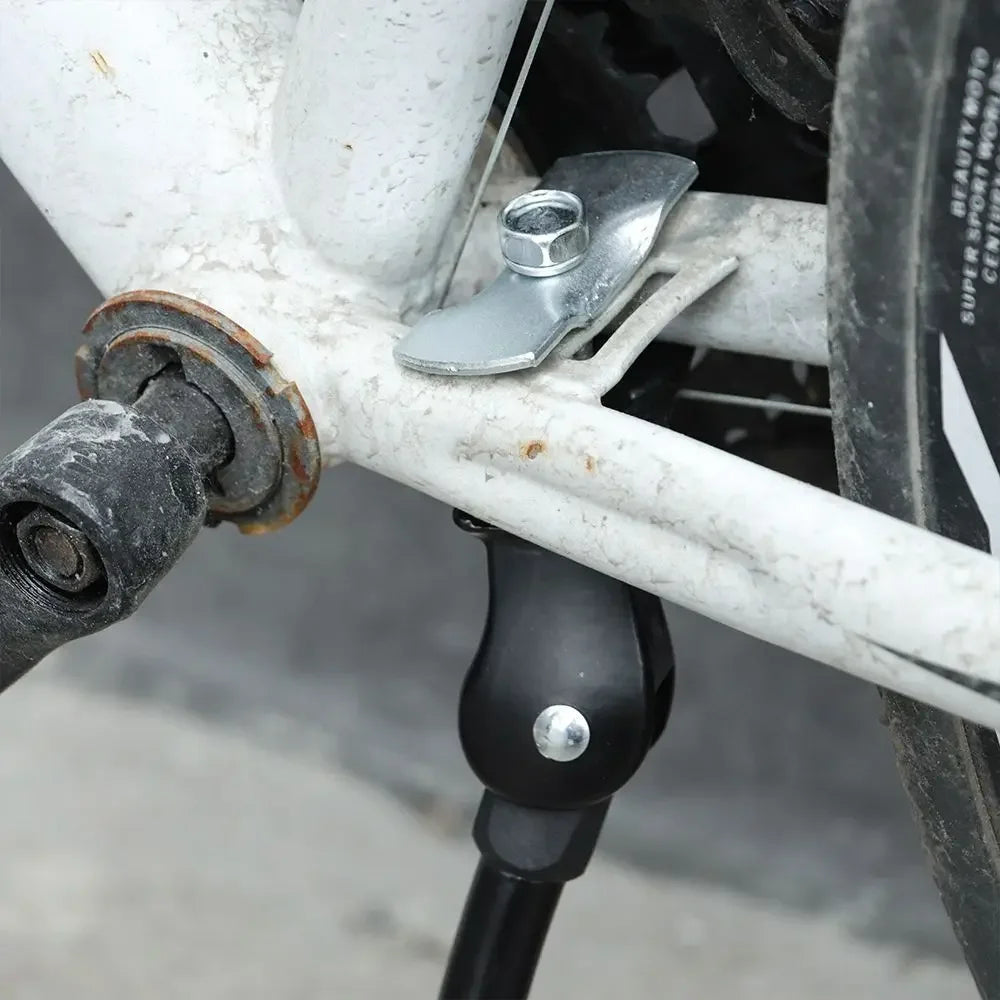 Adjustable Bike Kick Stand Heavy Duty Alloy Foot for Mountain Sports Bicycle Prop Black/Silver