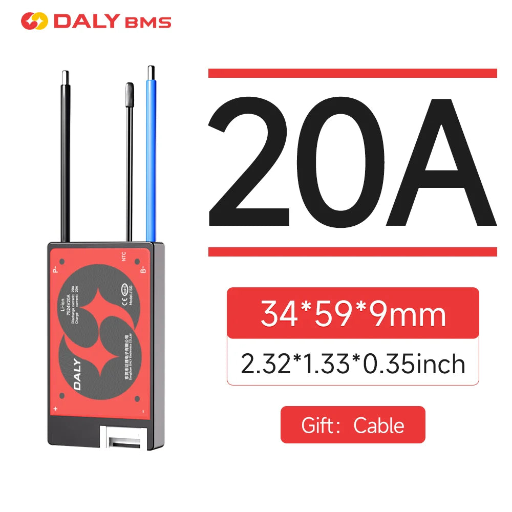 Daly Lifepo4 4S BMS Li-ion 18650 Battery 16S 48V 17S 20S 24S 60V 20A 40A 60A 100A 150A 200A 250A Scooter Balance with NTC