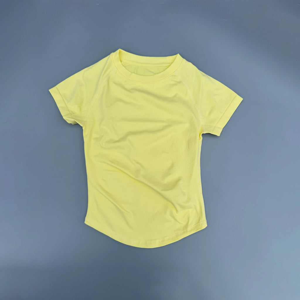 Sport Short Sleeve Top Women Seamless Yoga All-Way Stretch Clothing Running Neon Gym T Shirt Minimalist Slim Fitness Active Tee
