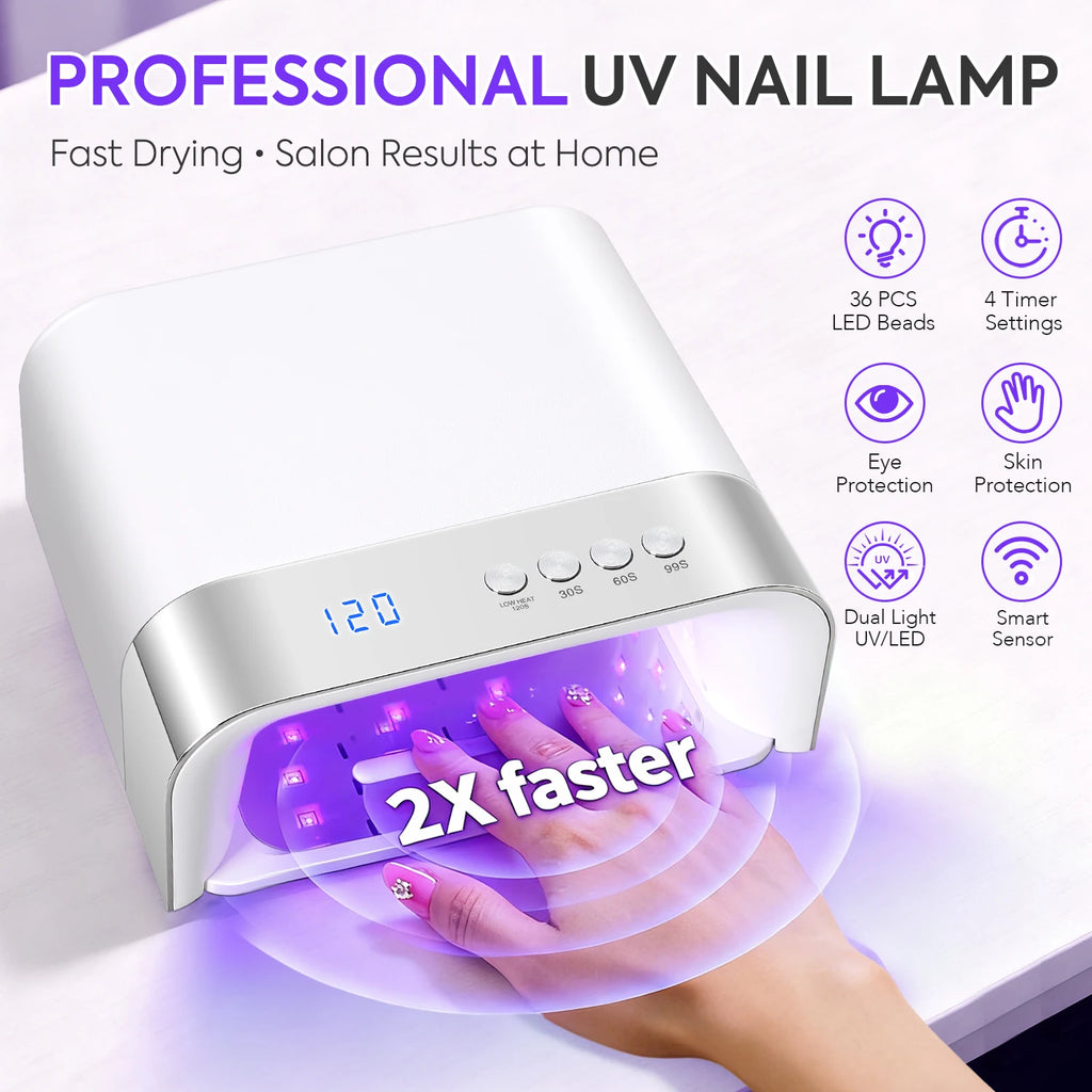 36LEDs UV Nail Lamp Large Space Nail Dryer With Smart Sensor 168 W Professional UV Lamp For Nails Manicure Equipment