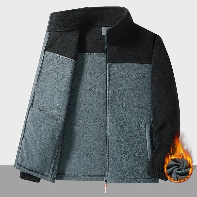 Winter Fleece Jacket Men Warm Full Zipper Jackets Couple Fleece Hiking Coat Outdoor Tactical Windproof Mens Jacket Plus Size 9XL