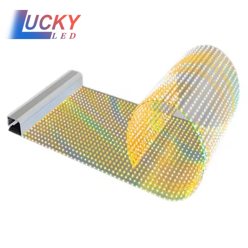 Super Slim Adhesive LED Screen Display Flexible Transparent Glass Film for Indoor Outdoor Wall