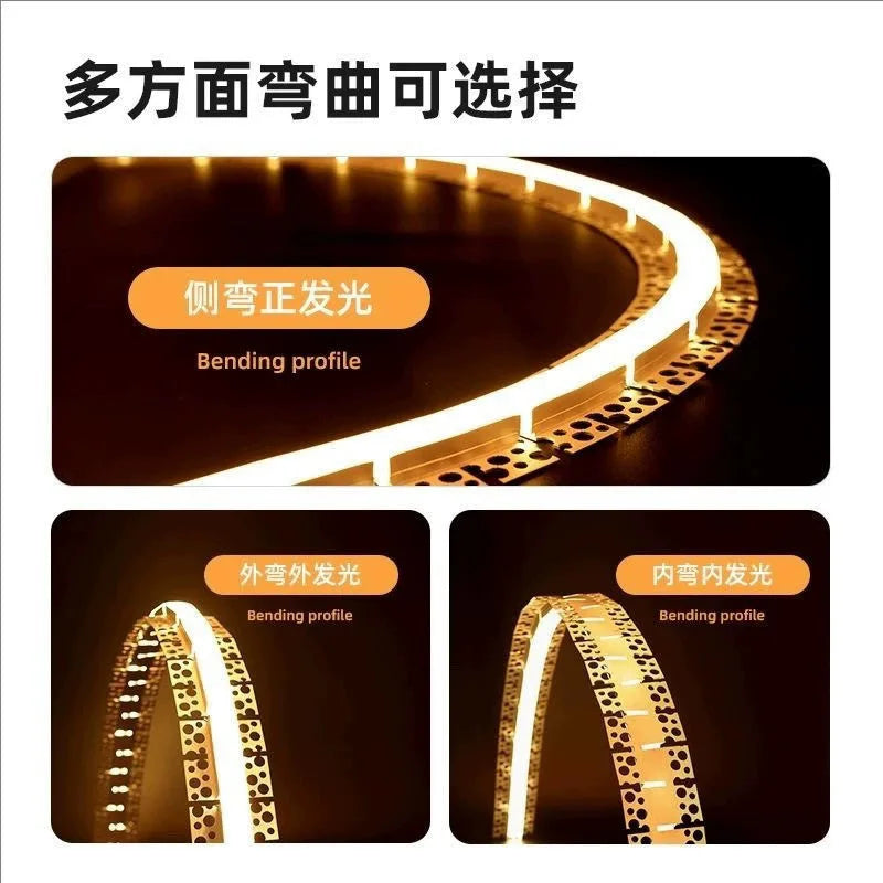 Recessed Bendable Led Aluminum Profile Hidden Ceiling Curved Channel Trimless Soft Cover Wall Floor Decor Linear Strip Light