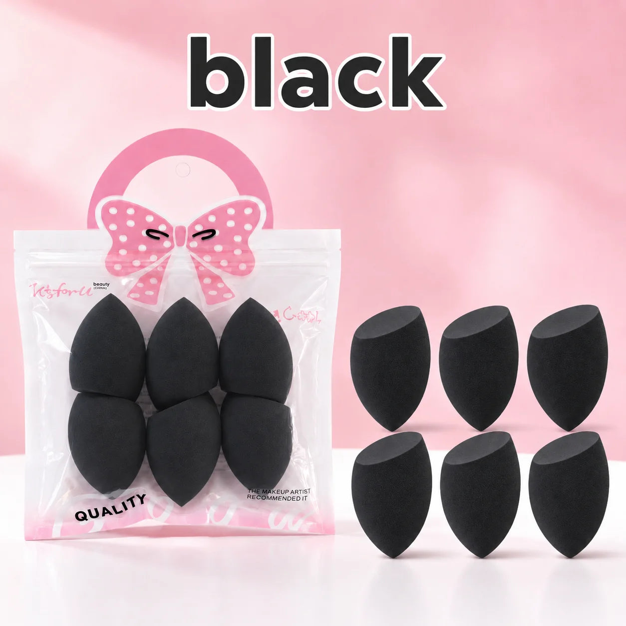 6 Beauty Egg Sets, Easily Smudge the Foundation and conceal the Blemishes, and Evenly Apply Makeup on the Curved Section.
