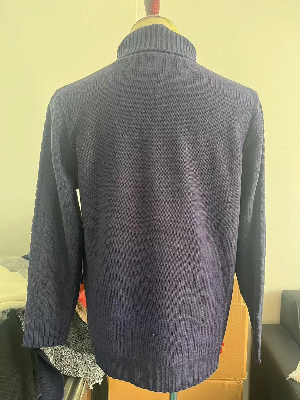 Pullovers Men Tops Turtleneck Sweaters Solid Knit Full Sleeve Casual Slim Fit Top Streetwear Thick Splice Sweater Autumn Winter