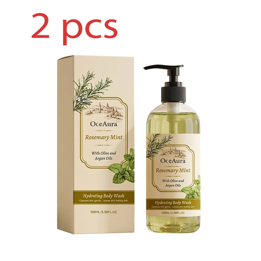 Rosemary Hair & Body Set Shampoo for Oily Scalp Volume Body Wash Softening Scented Daily Care 2pcs
