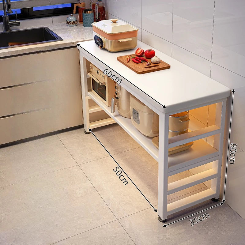 Kitchen Storage Shelf Metal Frame Organizer Stand for Microwave Oven Pantry Furniture for Home Dining Room Restaurant