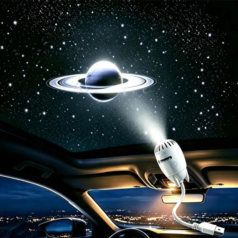 96BA USB Car Light Projector for Nights Family Trip 360 Degree Lamp