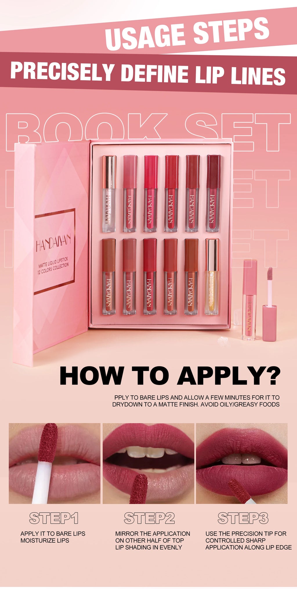 12 Shades Velvet Lipstick Set Nude Matte Lip Gloss Long Lasting Waterproof Smudge Proof Beauty Makeup Kit