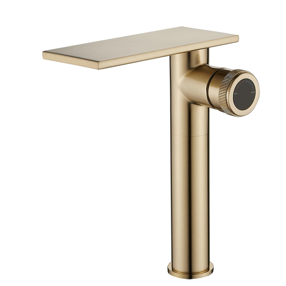 Bathroom Waterfall Basin Sink Faucet Black Faucets Brass Bath Faucet Hot&Cold Water Mixer Vanity Tap Deck Mounted Washbasin Tap