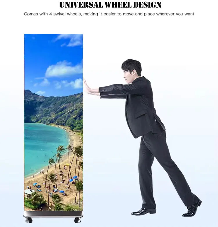 Floor-to-ceiling large poster display P1.53P1.86P2P2.5P3 digital signage, portable indoor LED display