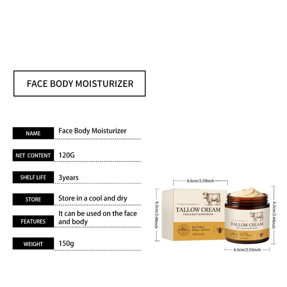 Beef Tallow Paste Deeply Moisturizer Honey Body Lotion Balm Brightening Wrinkle Remover Grass Fed Wild Honey Face Body Cream