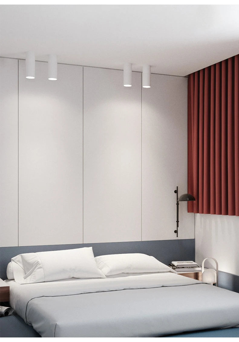 Nordic Light Indoor Lighting Led Ceiling Lamp Long Tube Surface Mounted Spot Light For Living Room Bedroom Corridor Store Art