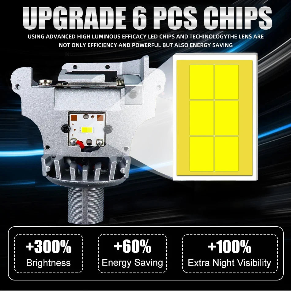 2.5 Inch Car Bi LED Projector Lens 90000LMFor H4 H7 9005 9006 High Low Beam H1 H11 H8 80W Headlights Projector Lights 12V 24V ﻿