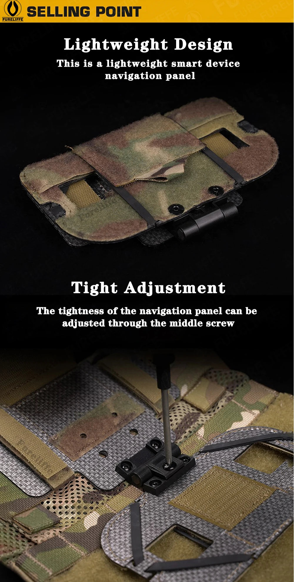 Tactical Phone Pouch with MOLLE/PALS Strap, Foldable Chest Phone Holder for Navigation & Tactical Vest Accessory