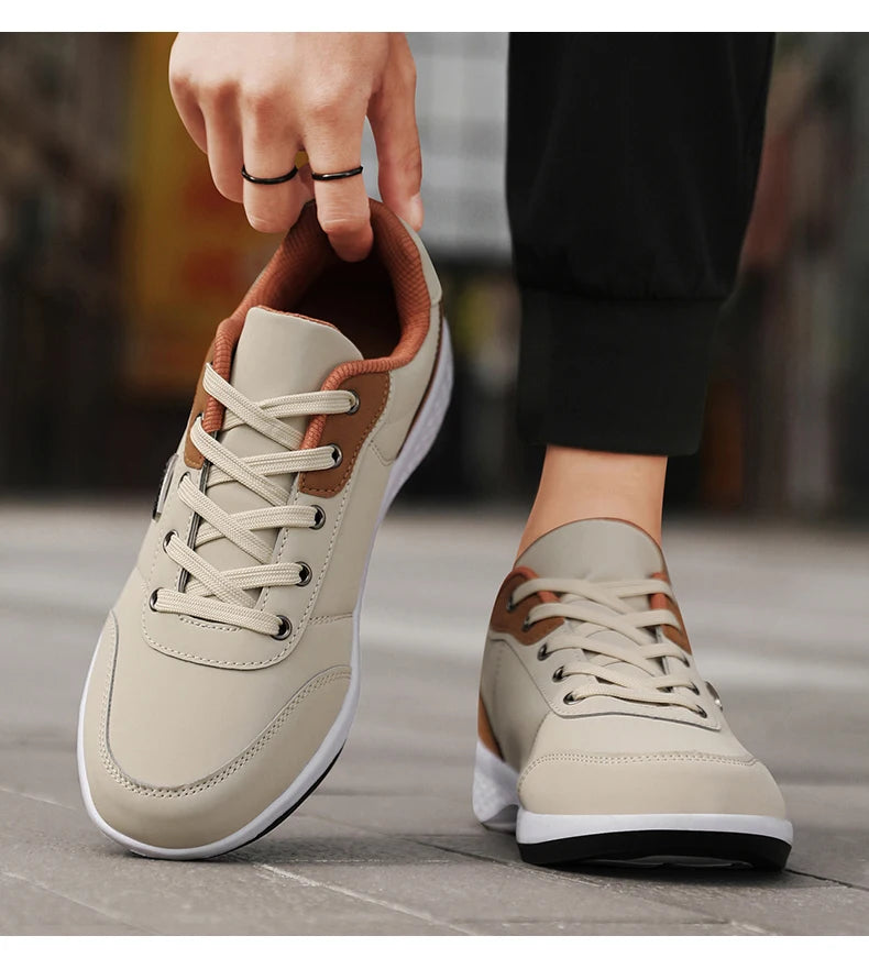 Men Shoes Sneakers PU Leather Trend Casual Shoes Fashion Breathable Leisure Male Sneakers Non-Slip Footwear Men Vulcanized Shoes