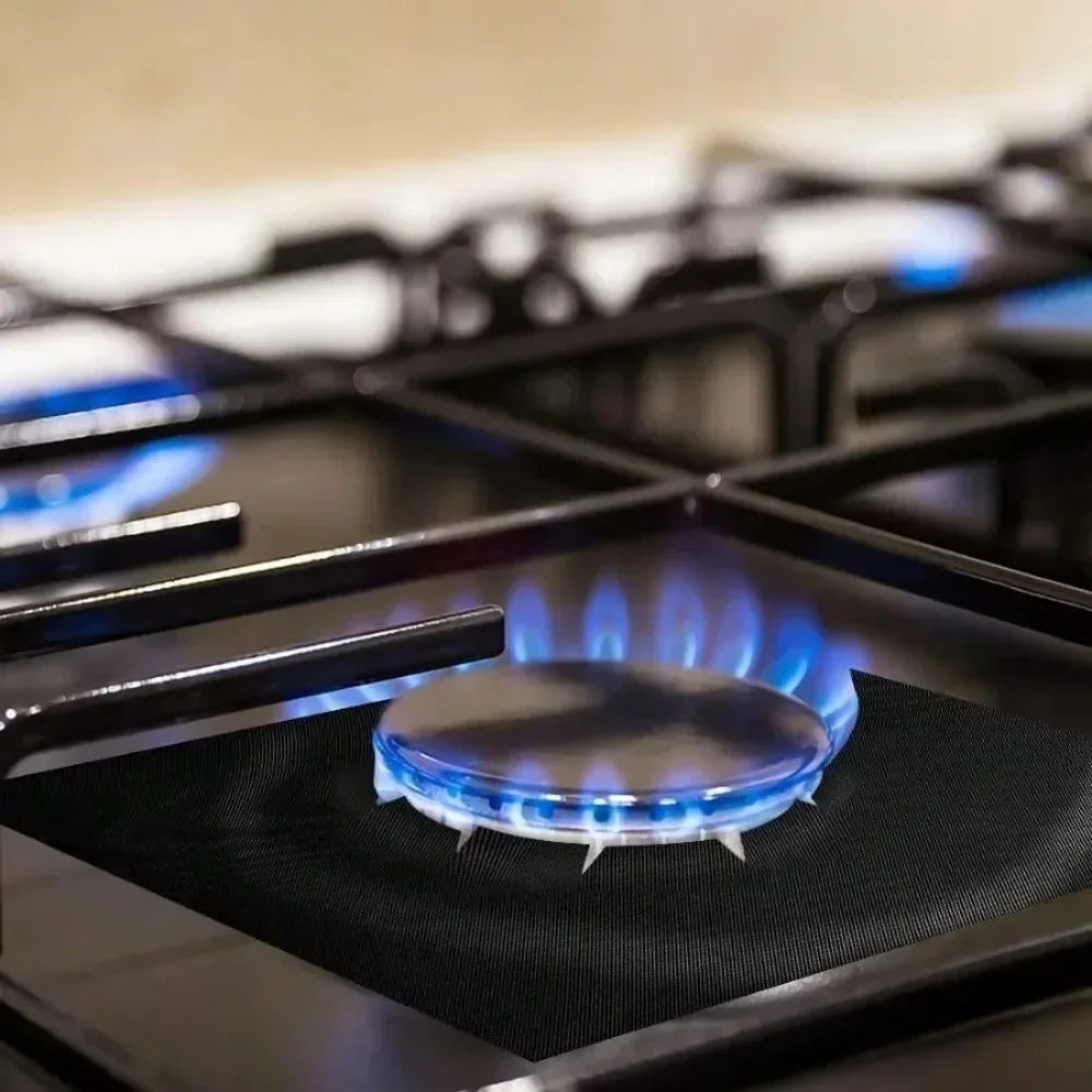 4pcs Washable Gas Stove Surface Protection 27cm Pad Oil And Dirt Resistant Kitchen Cleaning Accessories Household Cooker Tools