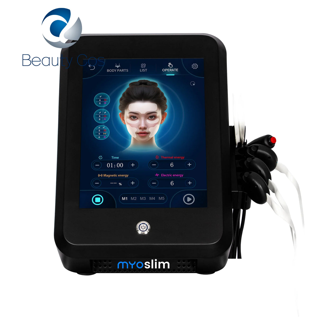 myoslim facial shaping machine, specializing in removing wrinkles, face-lifting, skin cooling and collagen activity,