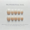10Pcs Glitter Handmade Press On Nails Short Round Japanese Heart Diamond Full Cover Autumn Decorative Manicure Wearable Nail Tip