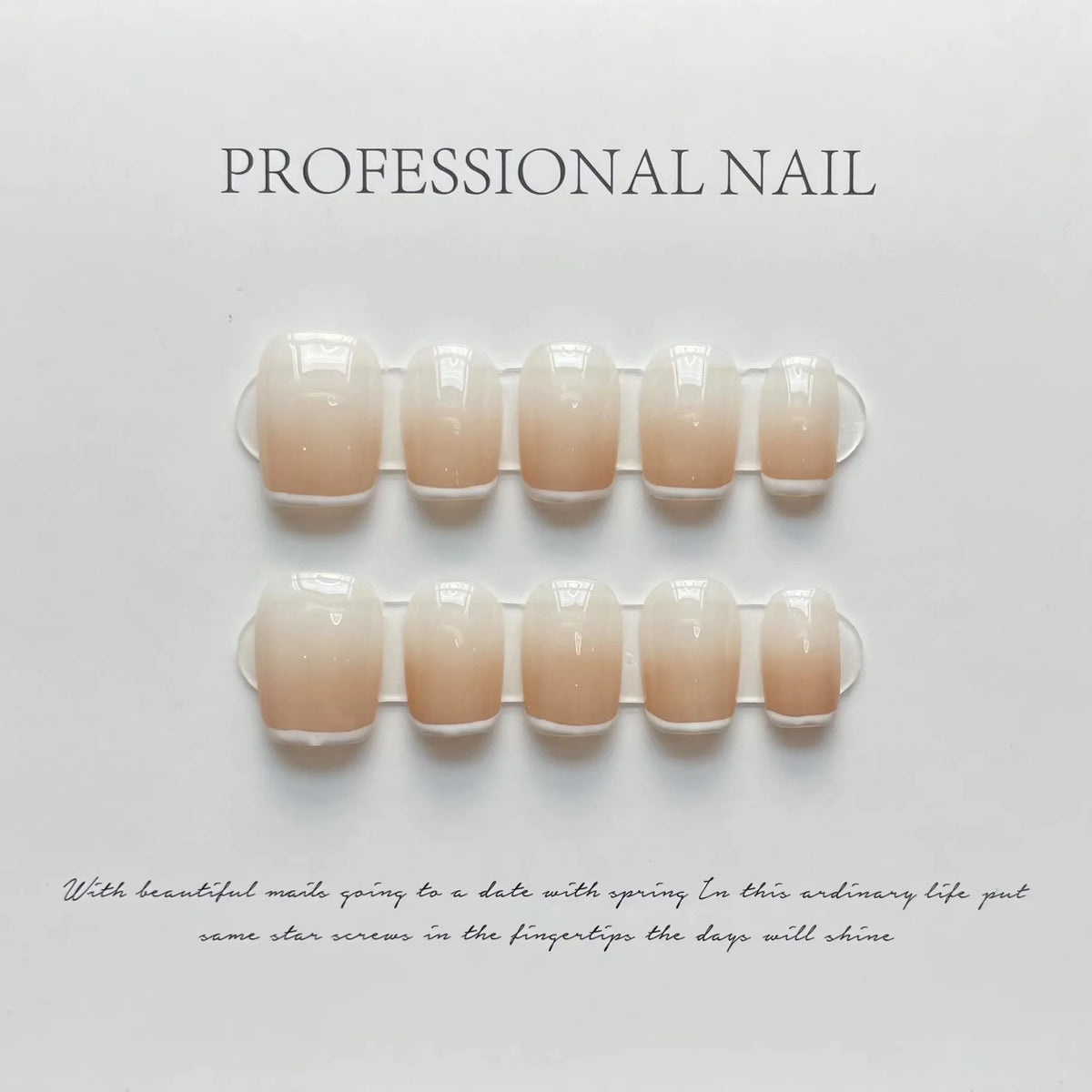 10Pcs Glitter Handmade Press On Nails Short Round Japanese Heart Diamond Full Cover Autumn Decorative Manicure Wearable Nail Tip