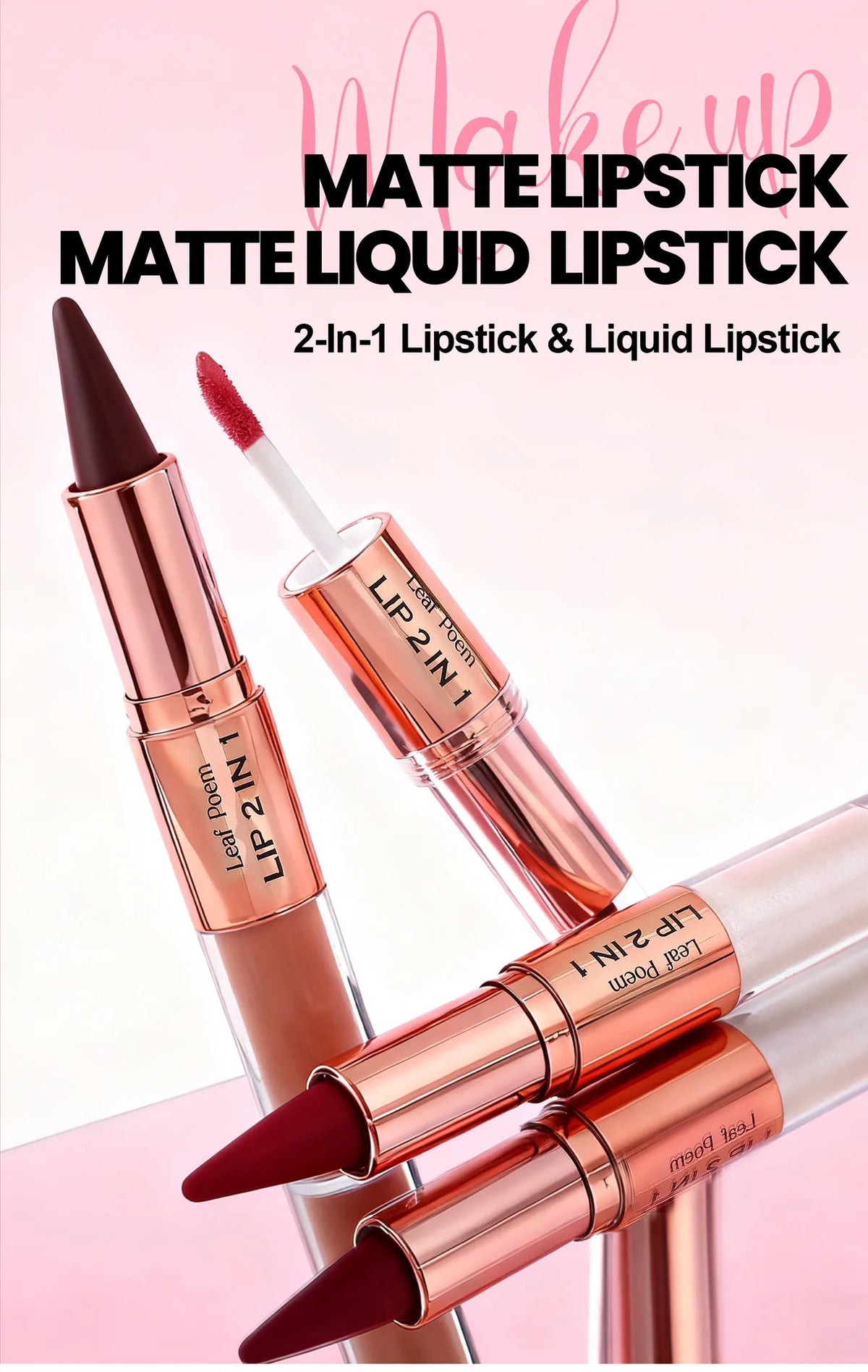 Tapered Gradient Lipliner Pen Black Brown Lip Gloss Matte Lip Liner Double Head Plumping Waterproof Lip Contour Non Stick Makeup