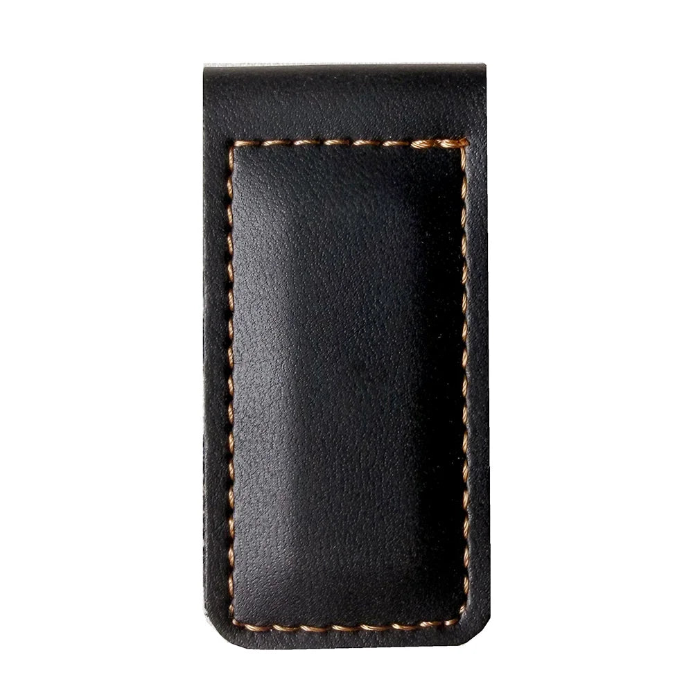 Slim Magnetic Money Clip PU Leather Business Card Holder for Men