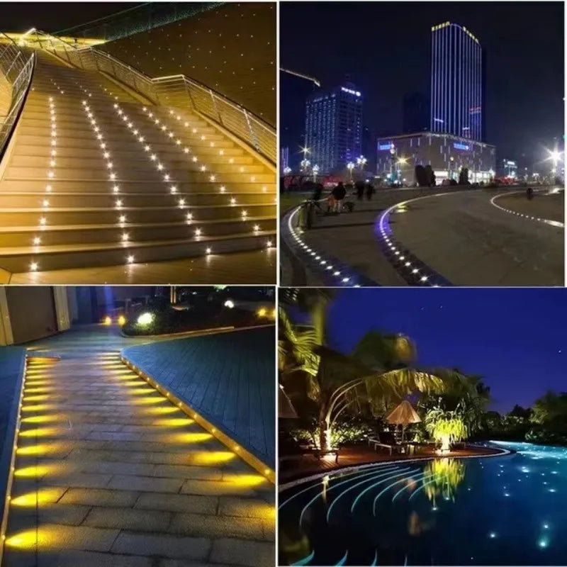 DC12V 24V LED Mini Underwater Light IP68 Waterproof Underground Lamp Spotlight Stainless Steel for Pool Stair Step Pathway Deck