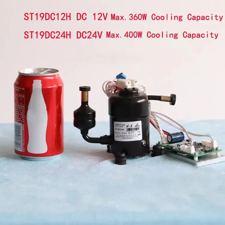 For Portable Refrigerator Mini Air Conditioner Compressor 1PC New ST19DC 12V 24V 48V 400W Capacity R134a